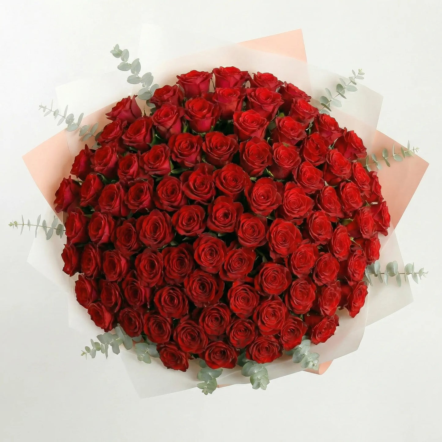 High-End Bouquet of 100 Red Roses