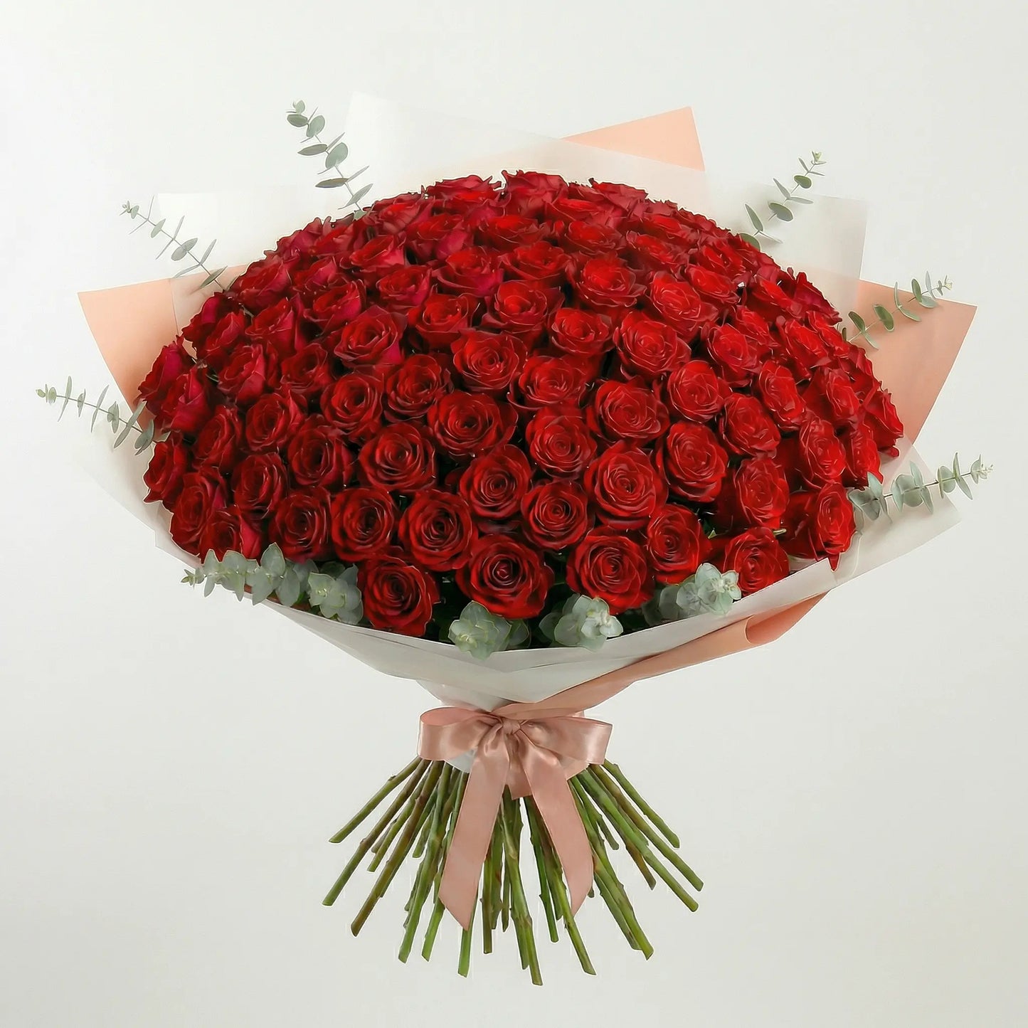 High-End Bouquet of 100 Red Roses