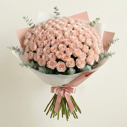 High-End Bouquet of 50 Pink Roses
